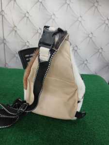 Sac de poitrine en cuir de vachette naturel avec poils, sac bandoulière personnalisé avec logo, sac à l'épaule en cuir pour homme LCB-0205 - Product Image 2