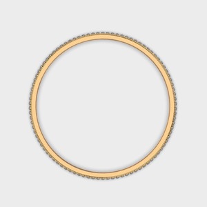 IGI Certified Classic Single Row Round Diamond <b>Bangle</b> in 18K Yellow / White / Rose <b>Gold</b> - Product Image 4