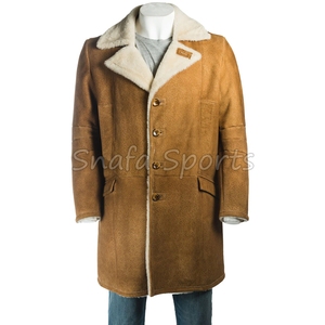 Men's Sheepskin Leather <b>Shearling</b> <b>Bomber</b> <b>Jacket</b> 2026 New Style Collar Fur With Warm Filling Leather <b>Jackets</b> - Product Image 2