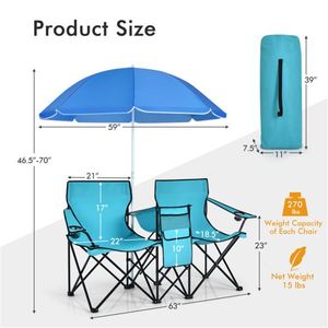 Outdoor Camping Chair with Umbrella for Your Next Wilderness Adventure! - Product Image 1