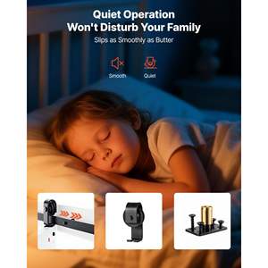 Puertas Corredizas Plegables Blancas de 36\" x 84\", Puerta de Granero Plegable, Kit de Herrajes con Marco en H, Diseño de MDF que Ahorra Espacio para Dormitorio o Sala de Estar - Product Image 4