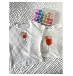 Pendientes de moda vintage con bordado de cuentas en forma de corazón, unisex, con cuentas bordadas de doble cara y cuentas móviles - Product Image 2