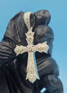 Pendentif Croix en Moissanite, Bijou Chrétien Religieux, Pendentif Hip Hop Iced Out en Argent 925, Cadeaux Baptismistes - Product Image 5