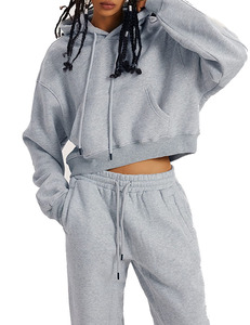 Conjunto Deportivo de Sudadera con Capucha Corta y Pantalones Holgados, Estilo 2026, Transpirable, para Mujer - Product Image 5