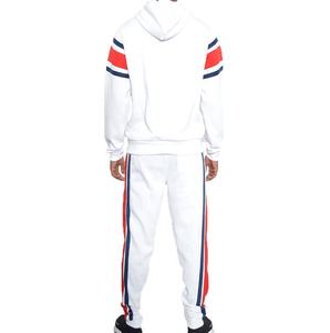 Punchin Ropa deportiva Logotipo en relieve personalizado Cordón ancho De gran tamaño En blanco 3 rayas Hombres Atletismo Chándales - Product Image 4