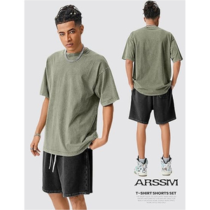 Mens Washed Olive Green Regular Fit T Shirt 100% Cotton Knitted Crew Neck Casual Streetwear Custom Private Label - Product Image 5