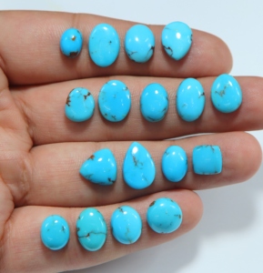 Arizona Turquoise Cabochon Natural Blue Turquoise Mix Shape Loose Gemstones for Jewelry Making - Product Image 2