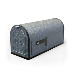 Vintage Red Metal Mailbox Black Trim Flag <b>Post</b> Mount Outdoor Letter <b>Box</b> Curbside Residential Home Exterior <b>Wall</b> Decoration - Product Image 6