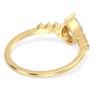 Bague de promesse de mariage REYES en argent sterling 925 exquis, coupe poire, moissanite 0,79 carat, bijoux fins en or massif 14 carats sur mesure - Product Image 4