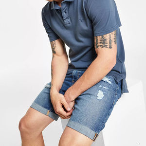Shorts de mezclilla de verano de alta calidad para hombre, estilo casual, de pierna recta, transpirables, estilo denim tejido. - Product Image 2