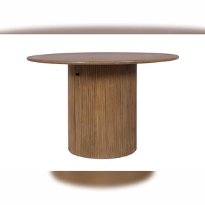 Vandana Rustic Flow dining <b>table</b> TRES CHIC 120cm <b>brown</b> mango wood solid wood with storage space - Product Image 3