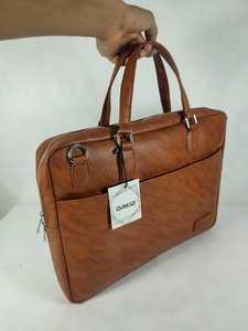 Black PU Leatherite <b>Laptop</b> Briefcase <b>Bag</b> for Men and <b>Women</b> Casual Lightweight Travel Handbag with Double Handles - Product Image 2