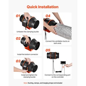 Ventilatore di Scarico con Motore EC da 6 Pollici, 402 CFM, 10 Velocità, Controllo PWM, Controllo App, Monitoraggio Temperatura/Umidità - Product Image 6