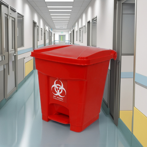 KC Green GR-813 36L <b>Plastic</b> Medical Foot Pedal Waste <b>Bin</b> Eco-Friendly Rectangular Pressing Type for Hospital Kitchen Hotel - Product Image 5