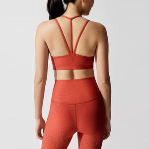 Ensemble de soutien-gorge de sport à pois rouges, leggings taille haute, vêtements de sport sans couture pour le yoga, vêtements de fitness pour femmes - Product Image 2