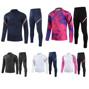Women's Sporty Tracksuit Set <b>White</b> Pink Geometric Print <b>Long</b> <b>Sleeve</b> Half-Zip <b>Top</b> Black Pants With Side Pockets - Product Image 2