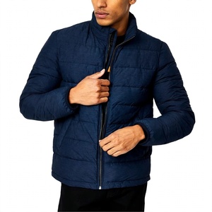 <b>Men</b> Winter Puffer Jacket Casual Outerwear Water Resistant Hoodless Warm Down Alternative Full Zip Stand Collar Outerwear Coat - Product Image 1