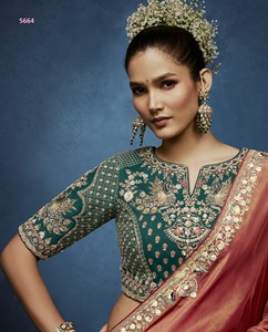 Sari Tradicional Indio Elegante de Última Moda, Adornado con Cuentas de Cristal, Sari Elegante para Fiestas y Bodas para Mujeres - Product Image 4