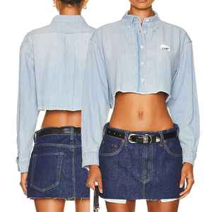 Top de Mezclilla para Mujer, Moderno, Elegante, Casual, Cómodo, Premium, Duradero, Suave, a la Moda, Único - Product Image 6