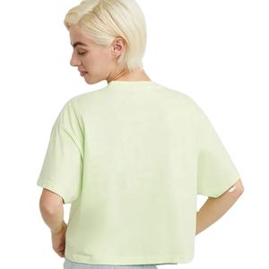 Best Quality Customized Crop <b>Tops</b> For Women's Cotton Breathable Crew Neck Streetwear Tee Custom Logo & Private Label Available - Product Image 3