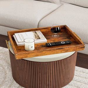 Vintage Style Mango Wooden <b>Tray</b> with <b>Gold</b> Handles Chalkboard Surface Decorative for <b>Coffee</b> <b>Table</b> or Elegant Dining <b>Table</b> Display - Product Image 6