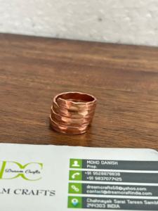 แหวนทองแดงหนาซ้อนได้แหวนนิ้วลวดทองแดงตอกทำด้วยมือซื้อออนไลน์ในอินเดียเครื่องประดับอินเทรนด์กันน้ำ - Product Image 2