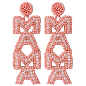 Pendientes de cuentas de semillas de fiesta en la piscina-Pendientes de declaración de verano hechos a mano con cuentas de la India pendientes hechos a mano para mujeres y niñas - Product Image 6