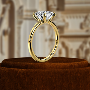 Bague de fiançailles solitaire en diamant de laboratoire taille princesse 1,5 carat certifié IGI, or jaune 14 carats, minimaliste, pour fête, mariage, mariée - Product Image 4