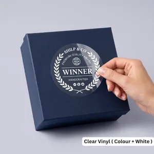 Custom Waterproof <b>Vinyl</b> Self <b>Adhesive</b> Scallop Stickers with UV Printing for Packaging & Gift Labels - Product Image 4