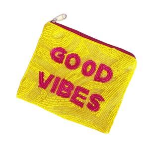 Belle pochette à monnaie brodée à la main en perles jaunes bleues blanches Choix de couleur personnalisable pour l'artisanat de couture au point de croix - Product Image 4