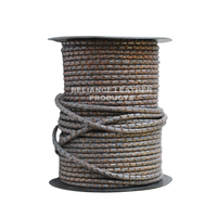 Cordon en cuir tressé rond brun Reliance Leather Products pour la fabrication de bracelets et la création de bijoux