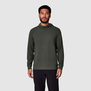 Sudadera con capucha térmica de punto tipo gofre al por mayor para hombre, de poliéster y algodón, estilo casual, manga larga, jersey con puños acanalados, talla grande - Product Image 1