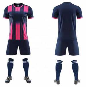 Conjunto de uniforme de fútbol para hombre, camiseta de manga corta azul degradado con pantalones cortos y calcetines azules oscuros, ropa deportiva de poliéster que absorbe la humedad - Product Image 4