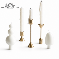 Porte-bougie cylindrique moderne en laiton doré, fait main, durable, style minimaliste, pour bougies chauffe-plat et votives, idéal pour Noël et la maison