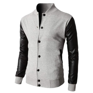 Nueva chaqueta universitaria de lana personalizada para hombre con mangas de cuero Chaquetas universitarias de béisbol de invierno vintage de alta calidad - Product Image 1
