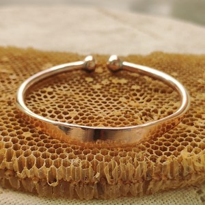 Handmade Pure Copper Ball Cuff <b>Bangle</b> Bracelet Tapered Flat Metal Copper Craft <b>Torque</b> Healing Jewelry For <b>Men</b> & Women - Product Image 5