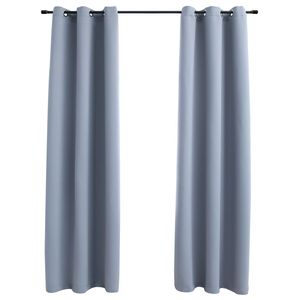 2 pezzi grigio 37 "x 63" tessuto oscurante tende con anelli Premium tende & mantovane - Product Image 1