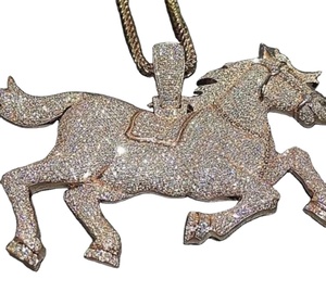 Pendentif en argent sterling Moissanite Beau pendentif cheval Pendentif hip hop cheval personnalisé - Product Image 1
