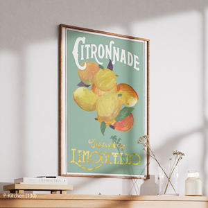 ศิลปะตกแต่งผนังวันหยุด, ภาพประกอบโปสเตอร์เครื่องดื่มเลมอนสไตล์วินเทจ, ของตกแต่งผนังสไตล์เรโทรสำหรับเครื่องดื่ม - Product Image 3