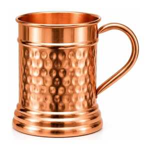 Tasse en cuivre martelé style vintage avec poignée, résistante à la chaleur, pour la bière et les fêtes - Product Image 1