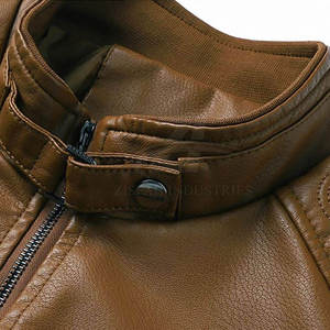 Veste en cuir pour motard avec logo personnalisé, vente directe d'usine, veste en cuir légère pour homme - Product Image 4