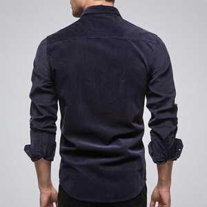 <b>Men's</b> <b>Navy</b> Cargo Long Sleeve <b>Shirt</b> Regular Fit Solid Color Casual Spring Wear Breathable 100% Cotton <b>Satin</b> Fabric - Product Image 6