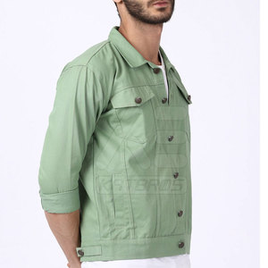 Custom Design 100% Cotton Winter Men's Jeans <b>Jacket</b> with Front Logo <b>Light</b> Weight High Quality Top - Product Image 3