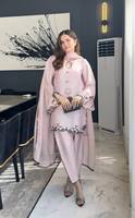 Robe ample et polyvalente pour femme, en crêpe naturel épais, avec broderie multi-Dagha, extensible, infroissable, séchage rapide, réversible et élégante