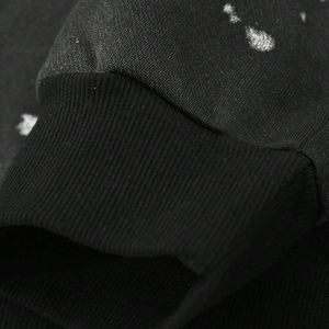 Sudadera con Capucha Personalizada con Diseño de Salpicaduras de Pintura Negra para Hombre, Sudadera de Felpa Extra Grande, Ropa Casual Urbana, Venta al Por Mayor OEM, Prenda Superior de Invierno - Product Image 3