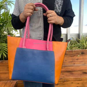 New Custom Large Capacity High Quality Recycled Leather Women's <b>Tote</b> <b>Bag</b> Luxury Designer Colorful Leather Handbags Shoulder <b>Bags</b> - Product Image 2