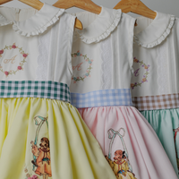 Coton Collection fait à la main bébé filles robe de princesse col rond design vintage dessiné à la main par le fabricant vietnamien ODM Supply -Sofia
