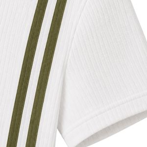 Customized <b>White</b> Olive Green Waffle <b>Polo</b> Shirt Half Zip Short Sleeve Textured Knit Golf <b>Polo</b> Custom Logo Private Label For Men - Product Image 5
