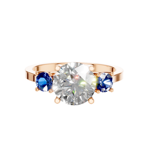 Anillo de compromiso y boda de plata de ley 925 chapado en rodio con tres piedras de moissanita VVS D, de moda para mujer - Product Image 5