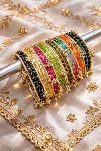 Glass Chudiyan <b>Sets</b> Elegant Style Latest Festive Eid & Party Wear Kashmiri <b>Bangle</b> Churian For Girls - Product Image 4